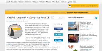 “Beacon” : un projet H2020 piloté par le CETIC