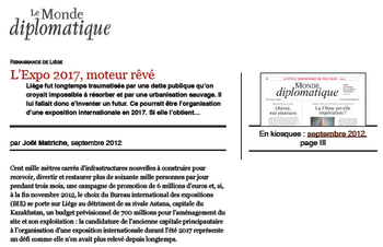 L'Expo 2017, moteur rêvé