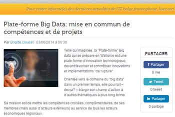 Plate-forme Big Data : mise en commun de compétences et de projets