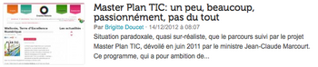 Master Plan TIC : un peu, beaucoup, passionnément, pas du tout