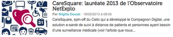  CareSquare : lauréate 2013 de l'Observatoire NetExplo