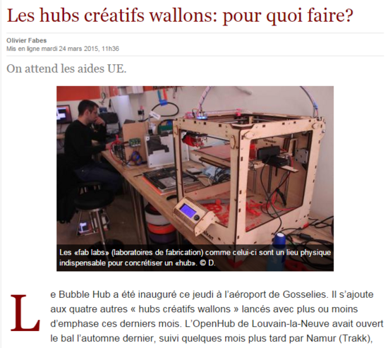 Les hubs créatifs wallons : pour quoi faire ?